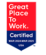 Top Workplaces 2024 Badge and Great Place To Work Certified Mar 2024-Mar 2025 Badge