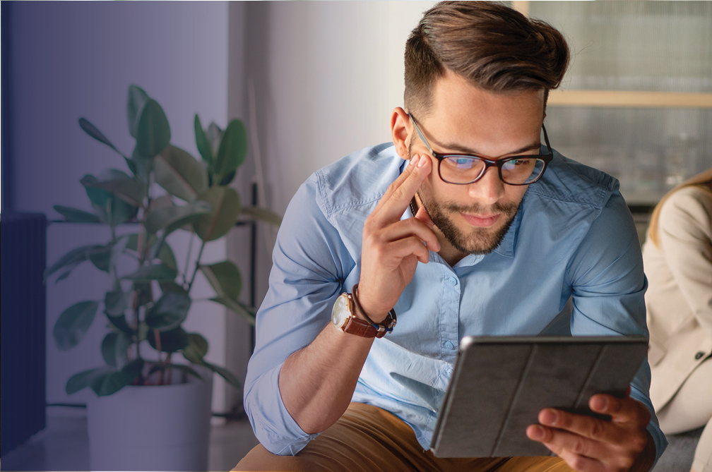 Man on tablet