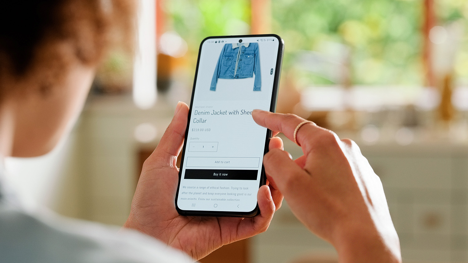 Person shopping on an app