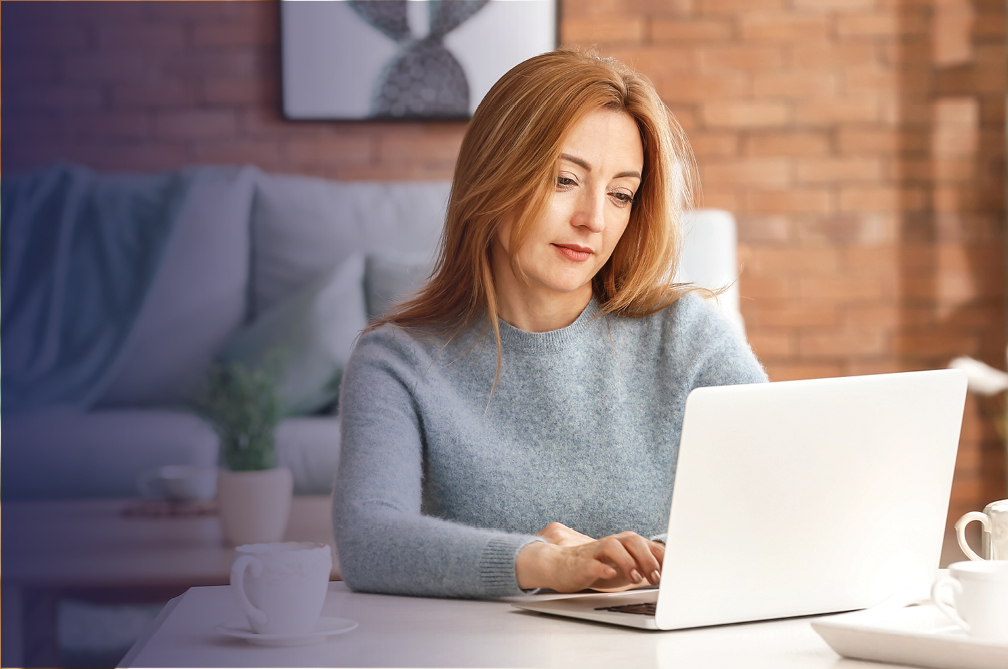 Woman using a laptop