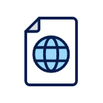Icon - File with globe on page.