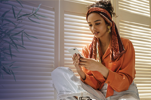 woman on her phone