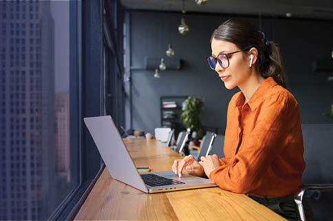 Looking over computer