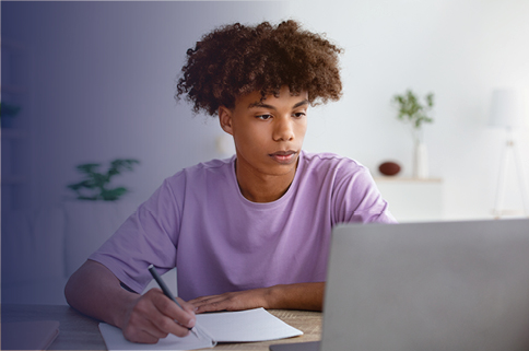 Teen on computer
