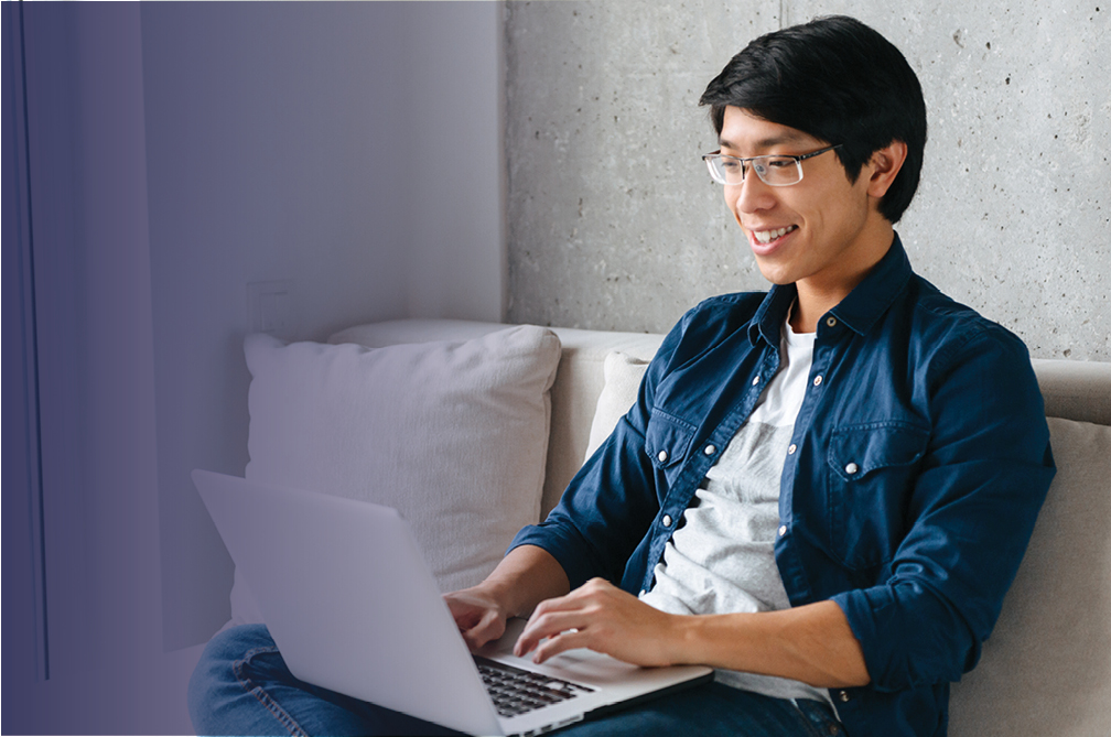 Man using a laptop