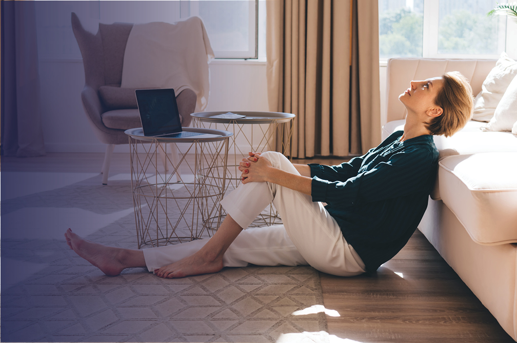 Woman relaxing at home